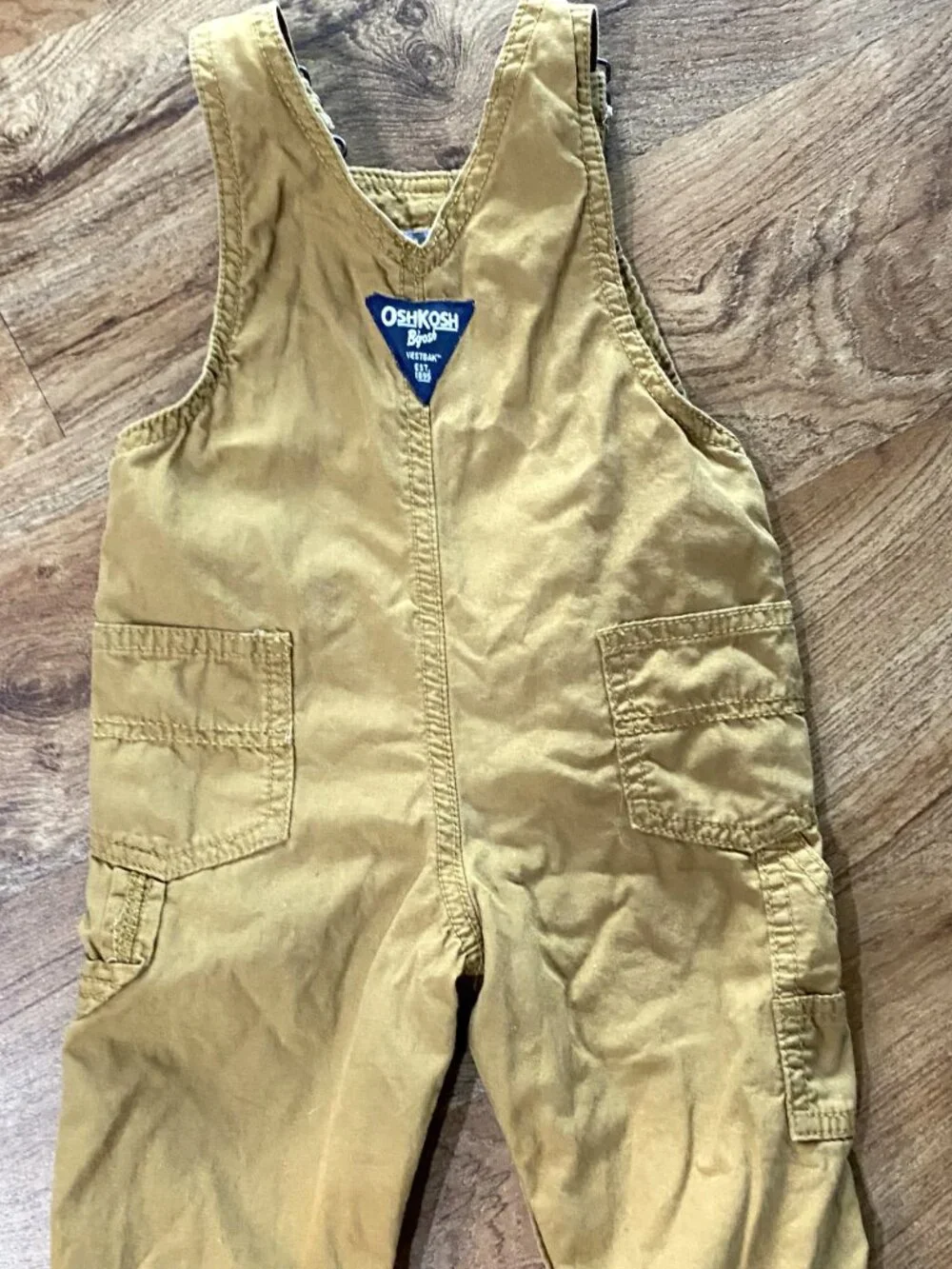 Lot of 3 OSHKOSH Overalls Blue/Stripes/Brown-6-9 Months